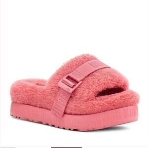Pink Sherpa fuzzy treadlite ugg shoes